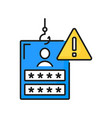 virus on password cyber attack computer alert sign vector image