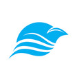 abstract blue bird flying swoosh lines design vector image