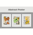 set of abstract posters with prehistoric ornament vector image