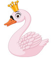 cartoon princess swan on white background vector image