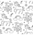 pattern with unicorns vector image vector image