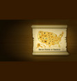 old usa map on wooden background vector image vector image