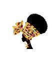 portrait beautiful african woman in ethnic turban vector image vector image