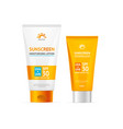 realistic detailed 3d sunscreen set vector image vector image