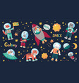 space animal kids cartoon baby astronauts vector image vector image
