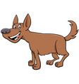 cartoon brown dog comic animal character vector image