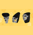 contemporary art collection faces vector image vector image