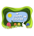 happy easter paper art background vector image