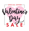 valentines day sale lettering heart card vector image