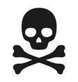 black skull and crossbones vector image