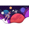 paper cut spaceman cosmonaut discoverer sets flag vector image vector image