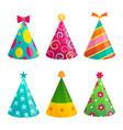cartoon birthday party caps colorful funny hats vector image vector image