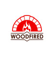 fireplace hearth wood-fired oven icon or emblem vector image vector image