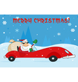 merry christmas greeting with santa vector image