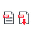 pdf file icon format download document image vector image vector image