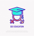 sex education gender symbols in graduation cap vector image