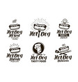 hot dog logo or label fast food eating emblem vector image
