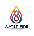 water logo design with blue and orange color vector image