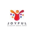 abstract liquid joyful person human logo icon vector image