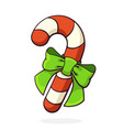 hand drawn cartoon of christmas candy cane vector image vector image