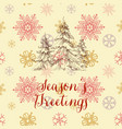 pine trees christmas greeting card seasonaposs vector image vector image