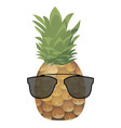 cartoon pineapple in glasses colorful print vector image vector image
