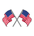 crossed american flags design element for poster vector image vector image