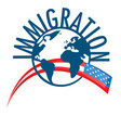 immigration word concept around world vector image