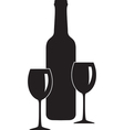 bottle and glass of wine vector image