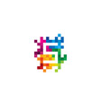 s letter mosaic pixel logo icon design vector image