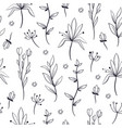 black and white floral seamless pattern vector image