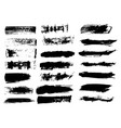 black ink grunge brush set strokes on white vector image