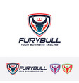 fury bull logo design vector image