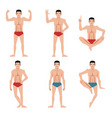 set of sports men people flat icons vector image