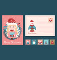 christmas card design on the front side vector image vector image