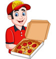 Italian pizza delivery car Royalty Free Vector Image