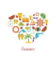 summer holiday flat icons set vector image