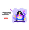 freelance online job design concept freelancer vector image vector image