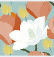 leaves twigs and flowers artistic seamless pattern vector image