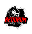 red drum fish fishing logo isolated background vector image