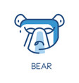 bear logo design blue label badge or emblem vector image