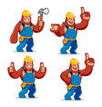 set worker gorilla mascot vector image