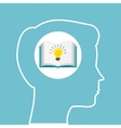 silhouette head boy book idea education online vector image
