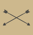 vintage design crossed hand drawn bow arrows vector image