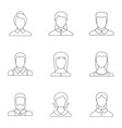 visage icons set outline style vector image