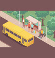 bus stop outdoor composition vector image