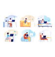 home office work from house busy woman man vector image vector image