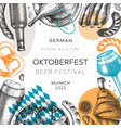 oktoberfest background german food and drinks vector image