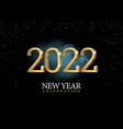 text design 2022 gold 3d numbers vector image