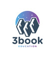 three book logo design vector image vector image